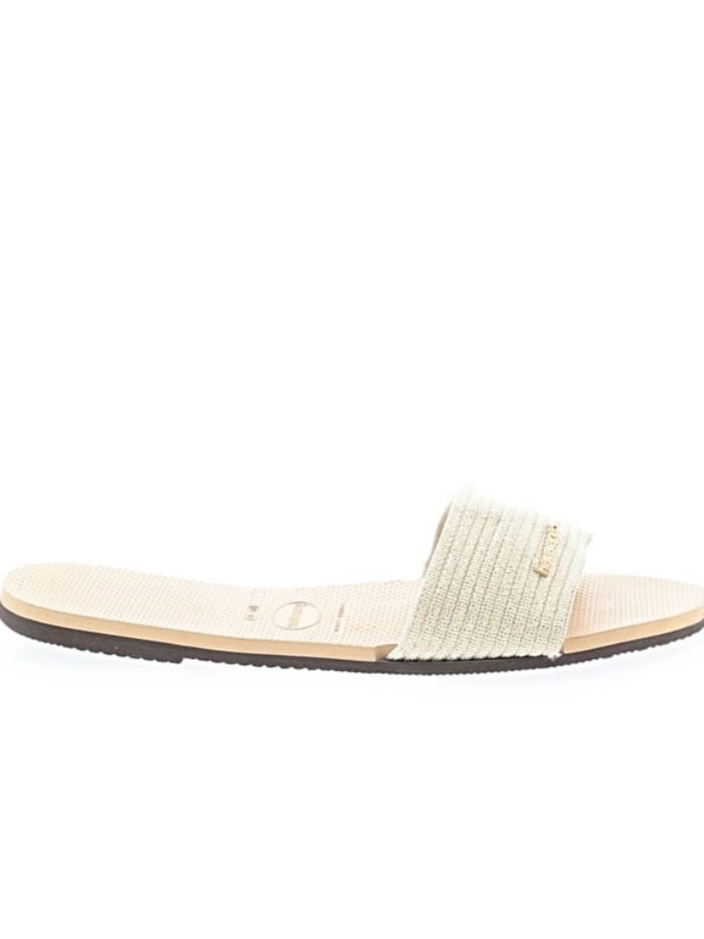 Havaianas Cream Slide Sandal with Textured Strap